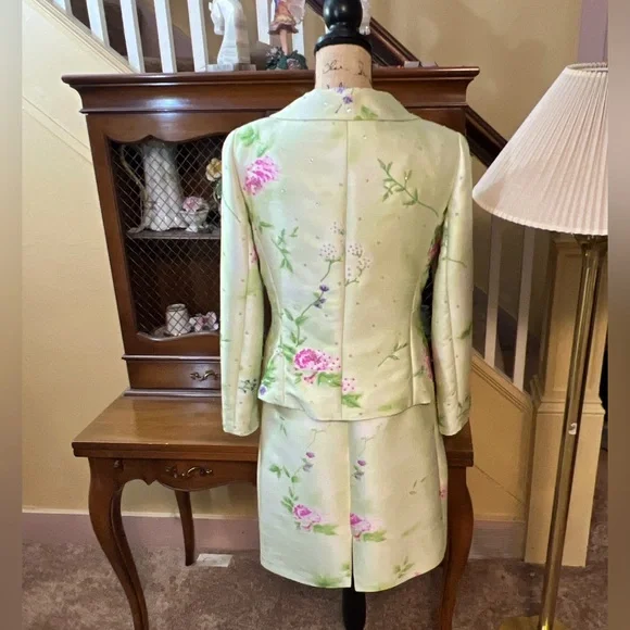 ❤️Rickie Freeman by T. J. Nites 2 Pc Silk and Wool Dress and Jacket.  Size 10. - Picture 2 of 16